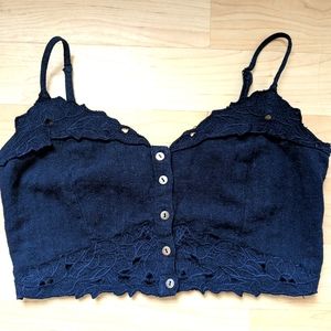 Astr Midnight Lace Button-Front Bra